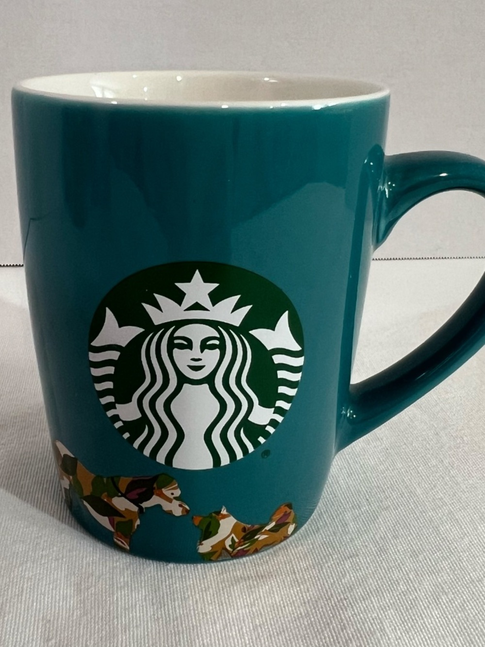 Starbucks green camo dog mug